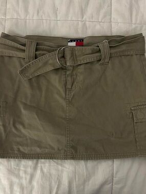 Tommy Hilfiger Beige/Tan Cargo Mini Skirt with Belt‎ Loop